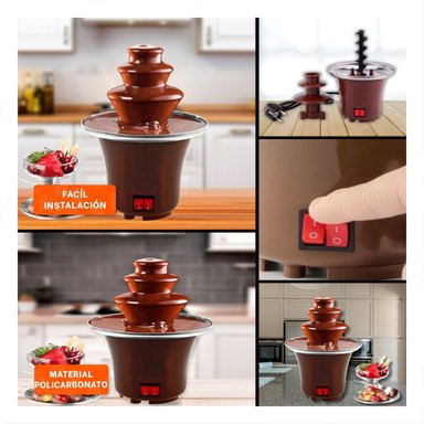 CASCADA DE CHOCOLATE MARRON ELECTRICO CON 3 NIVELES PARA COMPARTIR Y+POST IT - 5
