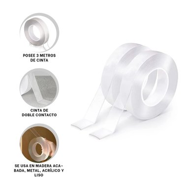 PACK6 BANDA MULTIFUNCIONAL DOBLE CONTACTO DE 3 METROS FUERTE Y DURADERA Y+PAPEL REGALO - 2