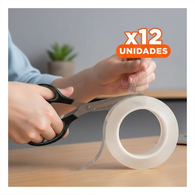 PACK12 ADHESIVO PARA HOGAR DOBLE CONTACTO DE 3 METROS MULTIFUNCIONAL - 1