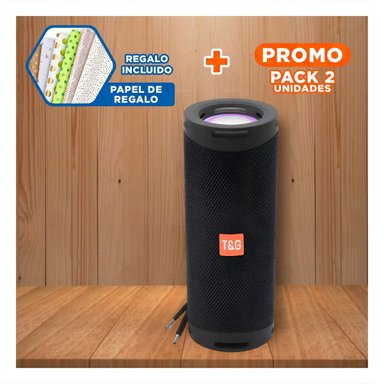 PACK2 BOCINA MUSICAL NEGRA CON SONIDO CLARO Y REPRODUCCION DURADERA Y+PAPEL REGALO - 1