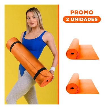 PACK2 TAPETE ANTIDESLIZANTE 10MM DE GOMA EVA 61X183CM ANARANJADO - 1