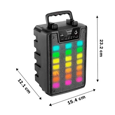 PACK6 PARLANTE PORTATIL CON MICROFONO 4 PULGADAS PARA KARAOKE MUSICA EN CASA NEGRO - 4