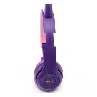 PACK12 AUDIFONOS TIPO GATO CON LUCES MORADO PARA COMPUTADORA Y ESTUDIO - 2