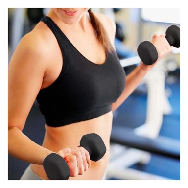 PACK4 DUMBBELL ERGONOMICO NEGRO 4 KG PARA FITNESS - 5