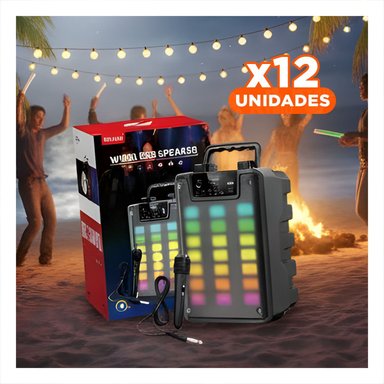 PACK2 EQUIPO PORTATIL CON MICROFONO 4 PULGADAS PARA KARAOKE Y MUSICA NEGRO Y+REGALO STICKER - 1