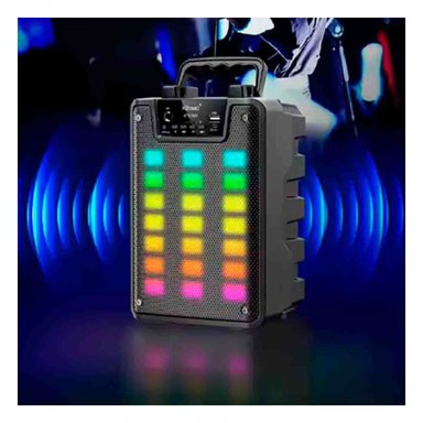 PACK2 EQUIPO PORTATIL CON MICROFONO 4 PULGADAS PARA KARAOKE Y MUSICA NEGRO Y+REGALO STICKER - 3