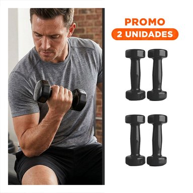 PACK2 DUMBBELL LIGERO NEGRO 4 KG PARA CASA - 1