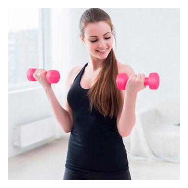 PACK2 MANCUERNA ERGONOMICA ROSADO 2 KG PARA ENTRENAMIENTO Y+PAPEL REGALO - 2