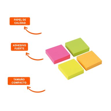 PACK6 COMPLEMENTOS CUADRADOS ADHESIVOS 3,8CM 4 PZS MULTICOLOR Y+REGALO STICKER - 2