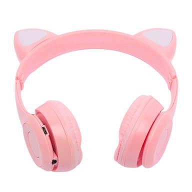 PACK12 CASCO TIPO GATO CON LUCES COLOR ROSADO PARA OFICINA Y COMPUTADORA Y+REGALO STICKER - 5