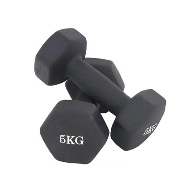 DUMBBELL COMPACTO NEGRO 5 KG PARA FITNESS Y+REGALO STICKER - 3