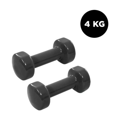 PACK6 DUMBBELL RESISTENTE NEGRO 4 KG PARA ENTRENAMIENTO - 4