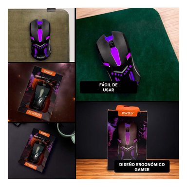 PACK2 APUNTADOR GAMER COLOR NEGRO PARA PC Y LAPTOP MANEJO PRECISO Y+PAPEL REGALO - 3