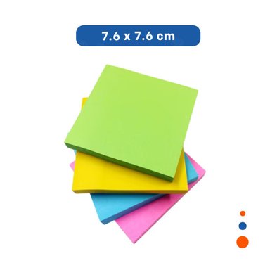 PACK6 COMPLEMENTOS CUADRADOS ADHESIVOS 7,6CM 4 PZS MULTICOLOR Y+REGALO STICKER - 4