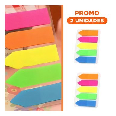 PACK2 HOJAS POST IT ADHESIVAS 5 PIEZAS MULTICOLOR TRANSPARENTE FLECHA - 1
