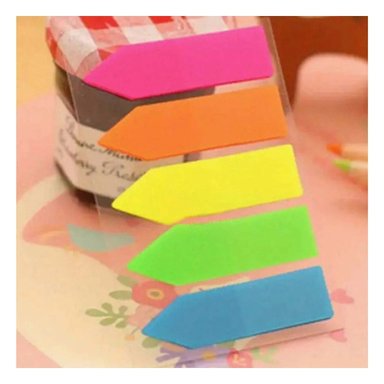 PACK2 HOJAS POST IT ADHESIVAS 5 PIEZAS MULTICOLOR TRANSPARENTE FLECHA - 2