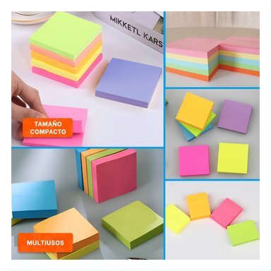 HOJAS CUADRADAS ADHESIVAS 3,8CM 4 PZS MULTICOLOR Y+POST IT - 5