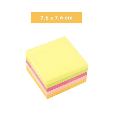 PACK4 PAPELITOS POST IT 5 COLORES ADHESIVOS PARA ESCRITORIO Y+REGALO STICKER - 4