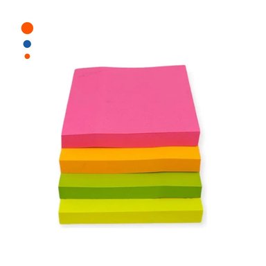 BLOC CUADRADO ADHESIVO 3,8CM 4 PZS MULTICOLOR OFICINA Y+PAPEL REGALO - 1
