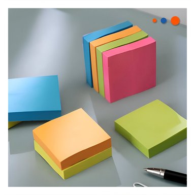 BLOC CUADRADO ADHESIVO 3,8CM 4 PZS MULTICOLOR OFICINA Y+PAPEL REGALO - 2