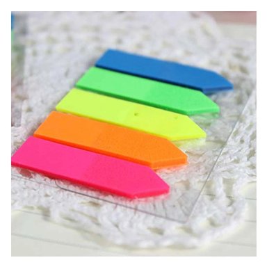 PACK12 NOTAS DE COLORES POST IT 5 PIEZAS TRANSPARENTE FLECHA Y+PAPEL REGALO - 3