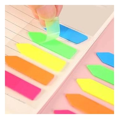 PACK12 NOTAS DE COLORES POST IT 5 PIEZAS TRANSPARENTE FLECHA Y+PAPEL REGALO - 5