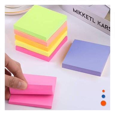 NOTAS CUADRADAS ADHESIVAS 3,8CM 4 PZS MULTICOLOR Y+REGALO STICKER - 2