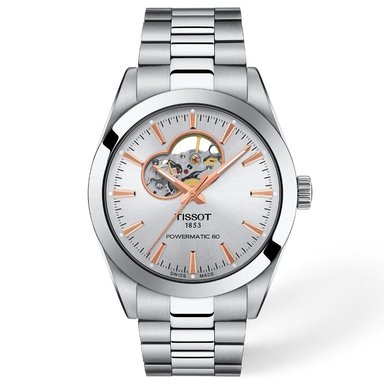 RELOJ PARA HOMBRE GENTLEMAN POWERMATIC 80 OPEN HEART PLATA - 1