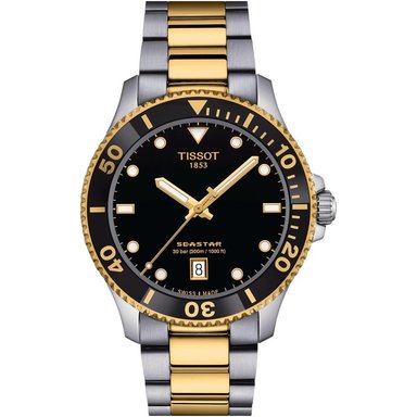 RELOJ PARA HOMBRE SEASTAR 1000 QUARTZ 40MM NEGRO Y ORO - 1