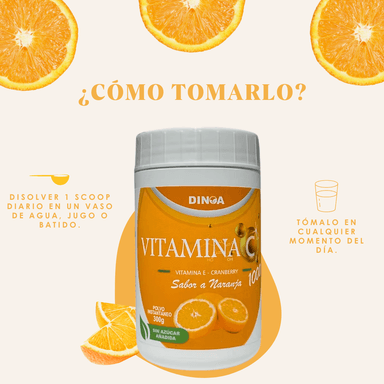 VITAMINA C 100  DINOA POTE DE 300G / ANTIOXIDANTE / SISTEMA INMUNOLOGÍCO - 3