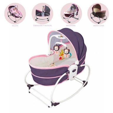 SILLA MECEDORA CUZKA MOISES MUSICAL VIBRADOR 5 EN 1 PINK