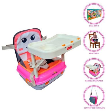 SILLA COMER CUZKA PORTA ROSADO COMEDOR PORTÁTIL