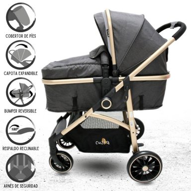 COCHE MOISÉS DEPORTIVO EBABY CARRI DELUXE NEGRO