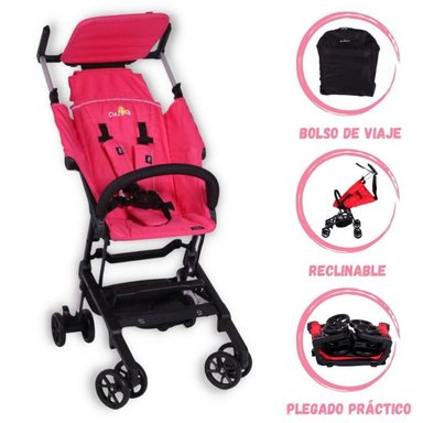 COCHE PASEO EVEZO BEN ROSADO PARA BEBÉ LIGHT WEIGHT PINK