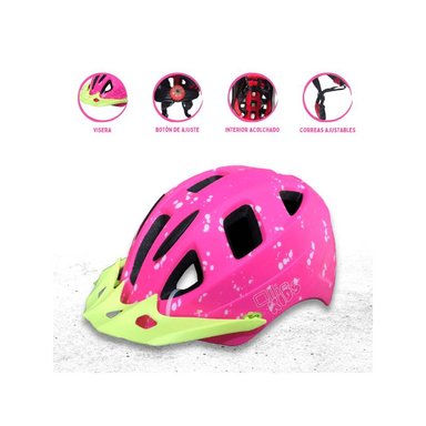 CASCO OLLIE AERODINAMICO ROSADO PROTECTOR REGULABLE NIÑO PINK - 1