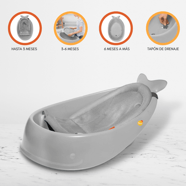 BAÑERA SKIP HOP MOBY 3 ETAPAS GRIS