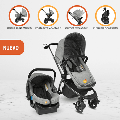 COCHE TRAVEL SYSTEM INFANTI EPIC 5G GRIS PARA BEBÉ
