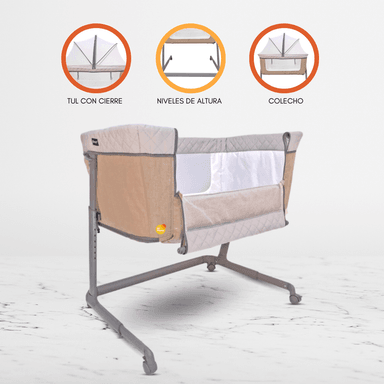 CUNA COLECHO EBABY MARION ALGODÓN BEIGE