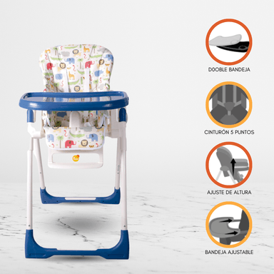 SILLA COMER EVEZO NELLY AZUL GRADUABLE PARA BEBÉS BLUE