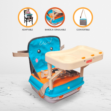 SILLA COMER PORTA AZUL PORTÁTIL PARA BEBÉ BLUE