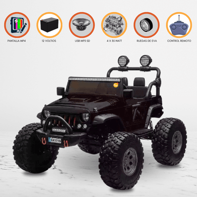 CARRO A BATERÍA JHAMSITO 4X4 PARA NIÑOS «WRANGLER» BLACK - 1
