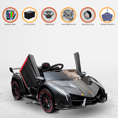 AUTO A BATERÍA LAMBORGHINI LICENCIADO PARA NIÑOS «VENENO» GRAY - 1