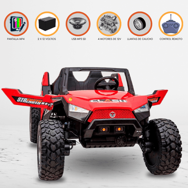 CARRO A BATERÍA UTV 24V MP4 PARA NIÑOS «BUGGY» RED - 1