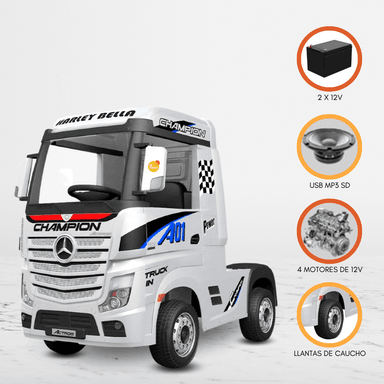 CAMIÓN A BATERÍA MERCEDES BENZ LICENCIADO PARA NIÑOS «ACTROS» WHITE - 1