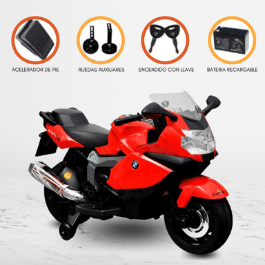 MOTO A BATERÍA 12V BMW LICENCIADO PARA NIÑOS «PISTERA» RED - 1