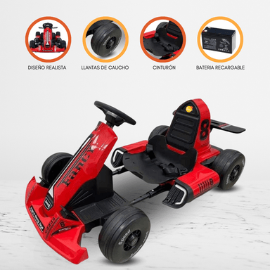 CARRO A BATERÍA GO KART LICENCIADO «FANCY SPEED 8» RED - 1
