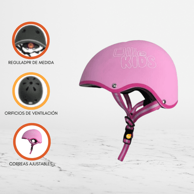 CASCO PROTECTOR REGULABLE PARA NIÑOS «XS OLLIE KIDS» PINK - 1