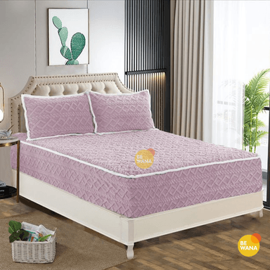 PROTECTOR COLCHÓN CASATEX QUEEN ROSADO IMPERMEABLE SUAVE + 2 FUNDAS ALMOHADA