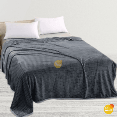 MANTA CASATEX QUEEN GRIS OSCURO ANTIALÉRGICA ALTO RELIEVE CUADROS