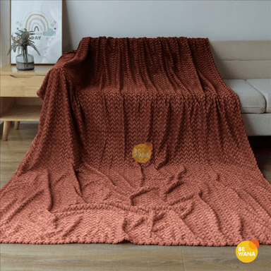 MANTA CASATEX QUEEN JACQUARD MARRÓN ANTIALÉRGICA ALTO RELIEVE ESPIGA BROWN